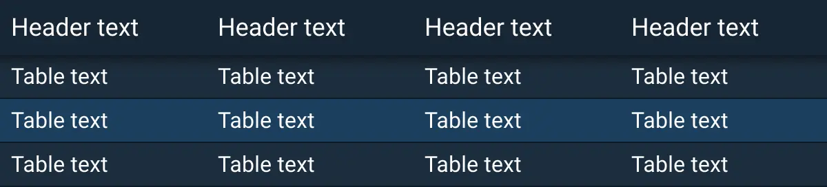 Selected Table Row